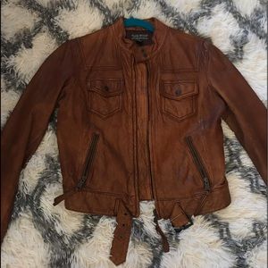 Brown real leather jacket